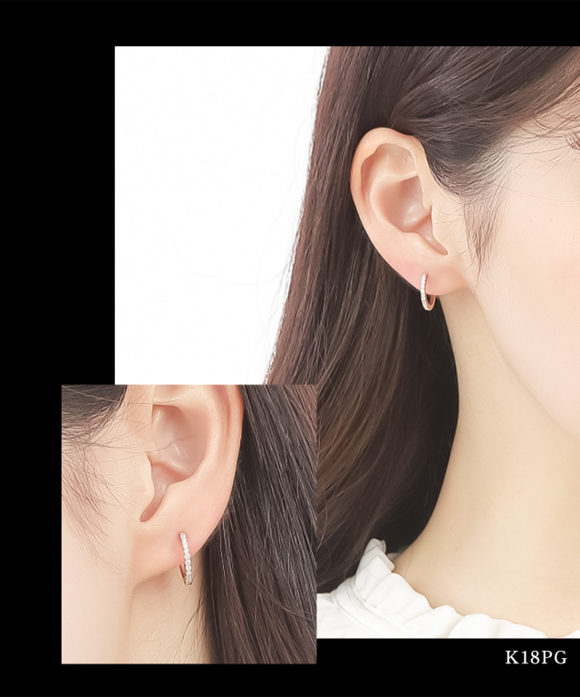ピアス レディース フープピアス ダイヤモンド プラチナ Pt950