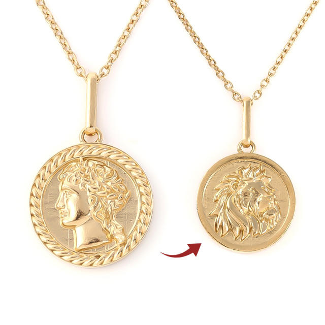 ネックレス レディース コイン k18コーティング ペンダント コイン  