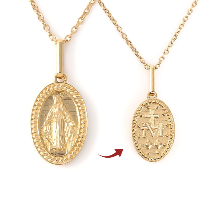 ネックレス レディース コイン k18コーティング ペンダント コイン  