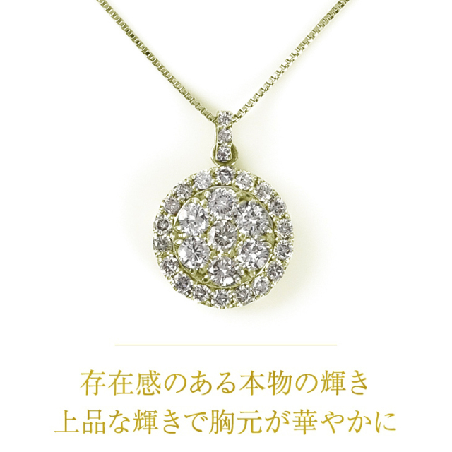 ダイヤモンド ネックレス 取巻き 1.0ct レディース K18 ダイヤ