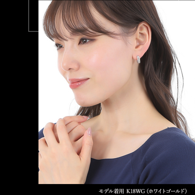 ダイヤモンド ピアス レディース フープピアス ダイヤピアス 0.6ct  