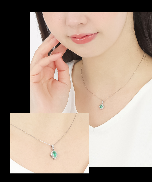 エメラルド ネックレス 天然石 PT プラチナ エメラルド