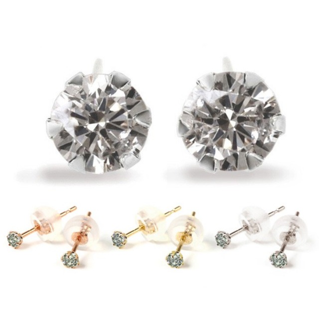 ダイヤモンド ピアス PLUSTER (天然ダイヤ 0.1ct ) スタッドピアス 