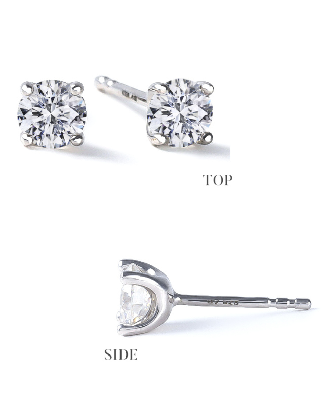 モアサナイト ピアス レディース 一粒 プラチナ ゴールド 仕上げ 1.0ct 