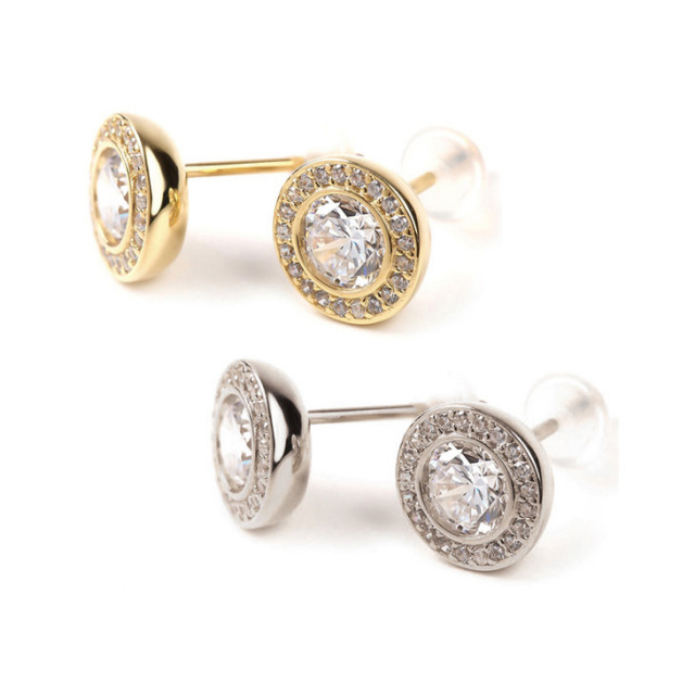 取り巻き ピアス PLUSTER キュービックジルコニア H&C (タグカード付  