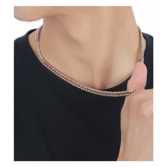 JEWELRY ジュエリー ネックレス 16メンTキヘイネックレス 喜平 ネックレス k18 ピンクゴールドカラー ステンレス 6面 6面ダブル