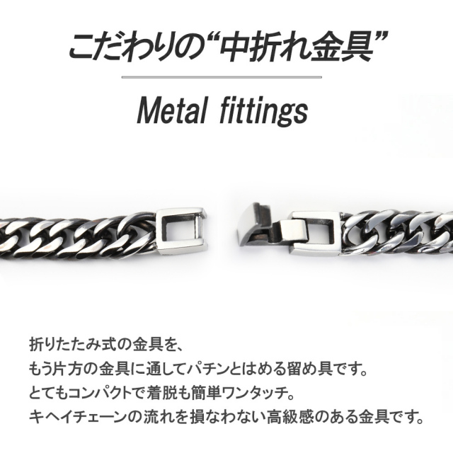 喜平 ネックレス いぶし カラー ステンレス 6面 6面ダブル 50cm キヘイ