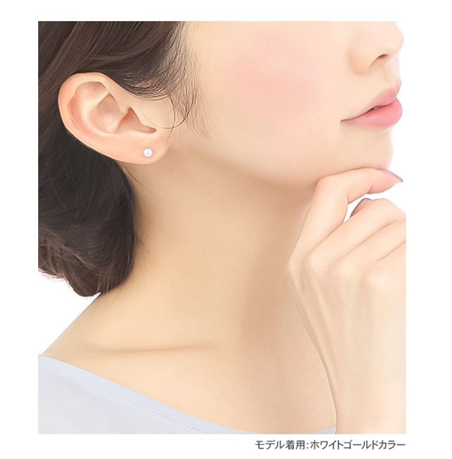 モアサナイト ピアス レディース 一粒 ステンレス316L 仕上げ 0.5ct