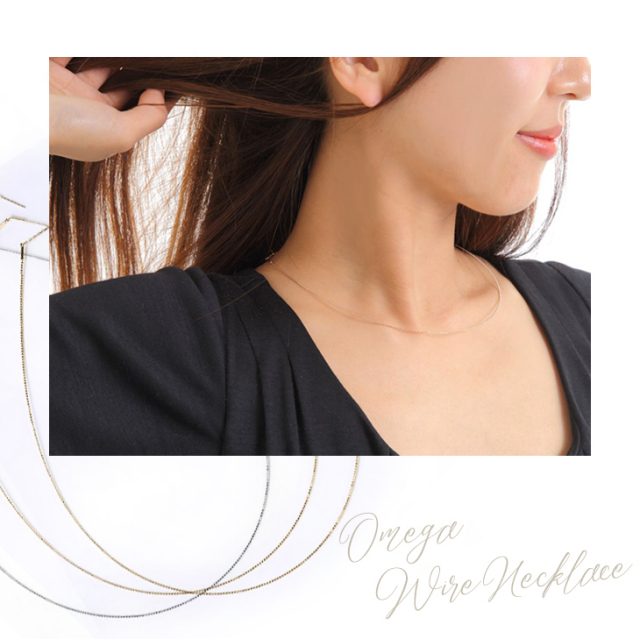 オメガネックレス PLUSTER K18 ワイヤー チェーン 45cm レディース  