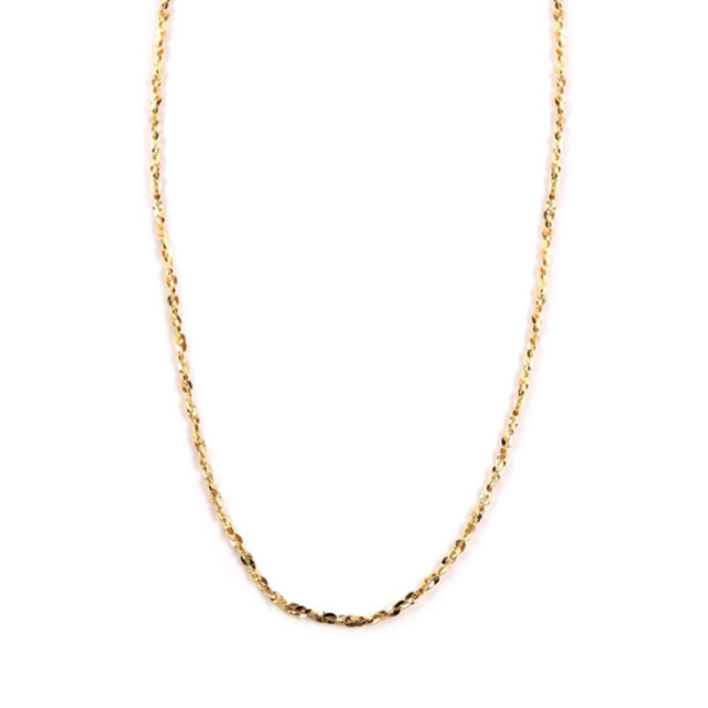 1.2mmK18 可愛らしく ロープチェーン ネックレス 45cmフリー  