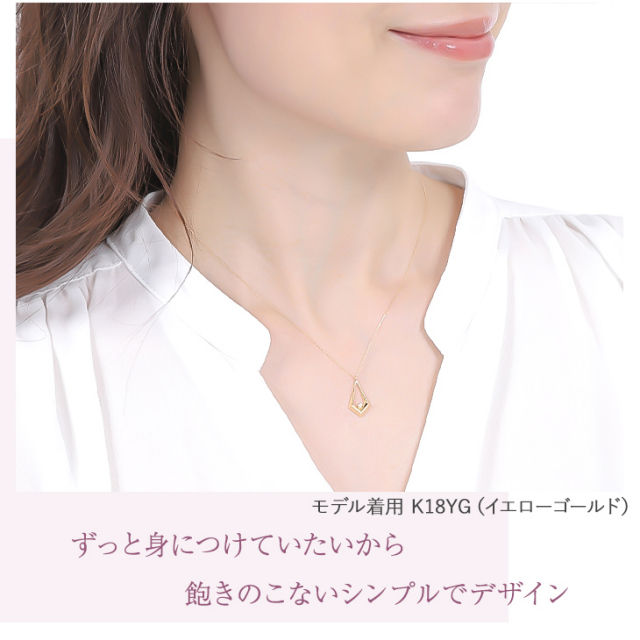 可愛い！Pt900 微笑ましく k18WG ダイヤ ネックレス 2.26g M1039