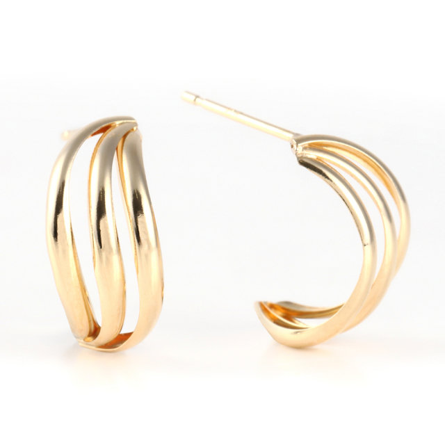 ピアス レディース フープ 大ぶり ゴールド K18 トリニティ スリー  