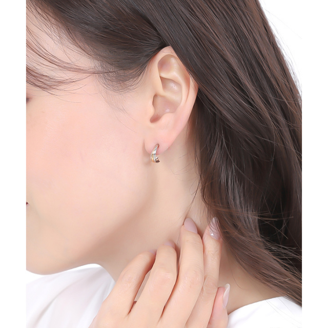 ピアス レディース 大ぶり Pt900 K18YG Pt900ピアス 18金ピアス 18金  