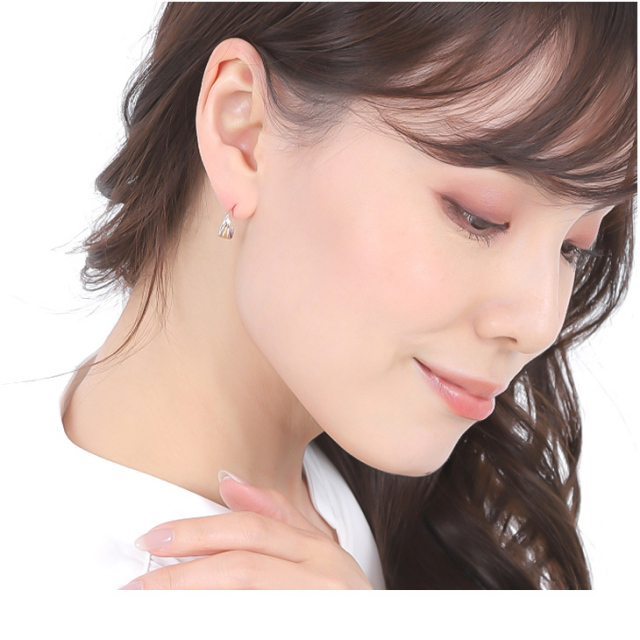 可愛い！K18PG 18K 18金 アメジスト デザイン ピアス 0.74g M2105 