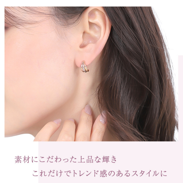 Ettika レディースゴールドイヤリング。フープイヤリング。ゴールデン 