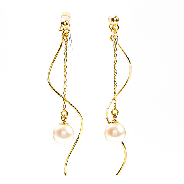 エルメス HERMES エマイユ イヤリング ジュエリー GP（ゴールドメッキ） 七宝 ゴールド レディース ゴールド系 / ブルー系 I Jewels 18K ゴールドメッキ 複雑なデザイン 伝統的なエナメル グライド クンダン&amp;パール ジュムキ イヤリング