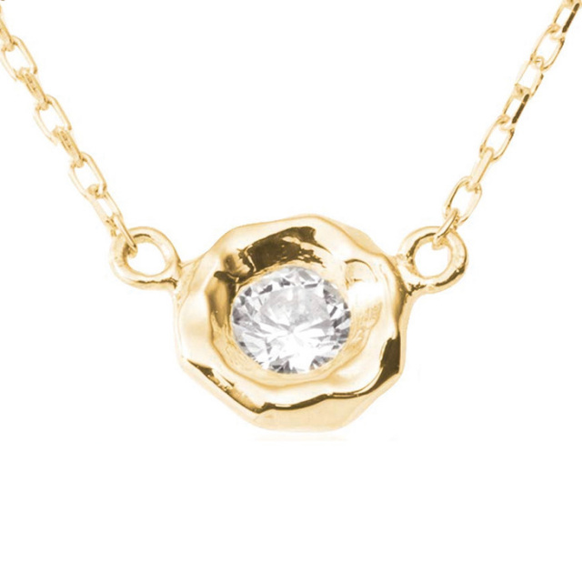 ダイヤモンド ネックレス PLUSTER 一粒 (天然ダイヤ 0.08ct) K10 