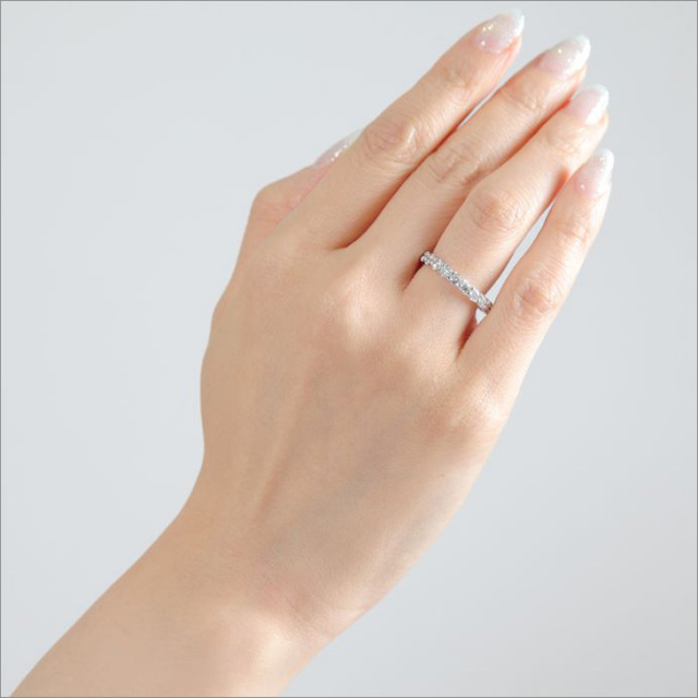 ダイヤモンド リング 指輪 プラチナ レディース エタニティ ハーフ  