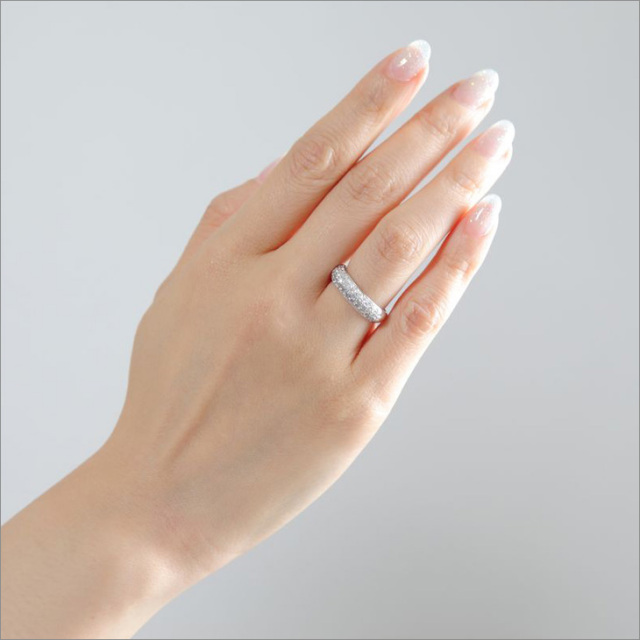 1.00ct カラーダイヤ パヴェ いたそ リング K18WG ダイヤ 1ct マルチ 