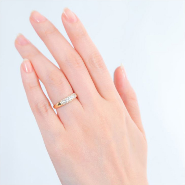 ダイヤモンド リング 指輪 18金 レディース パヴェ パヴェリング 0.3ct 