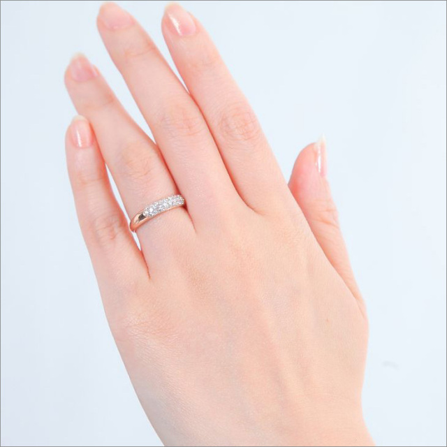 K18YG パヴェ ダイヤモンド リング 0.46CT（ダイヤモンド リング 指輪  