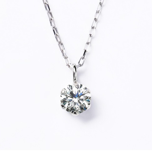 ネックレス レディース ダイヤモンド 華奢 0.15ct PLUSTER 一粒 PT900 