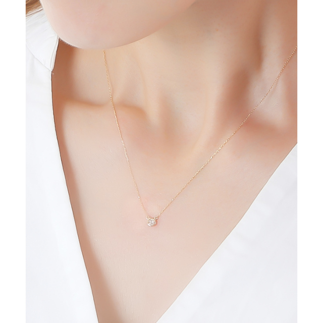 ネックレス レディース ダイヤモンド PLUSTER フクリン (天然ダイヤ  