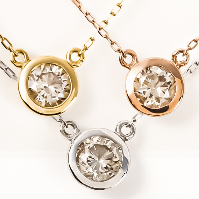 ネックレス レディース ダイヤモンド PLUSTER 一粒 フクリン (天然  