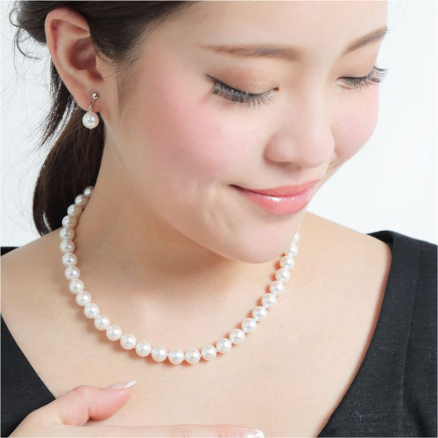 本真珠ネックレス PLUSTER パール ネックレス 宇和島産 あこや本真珠 
