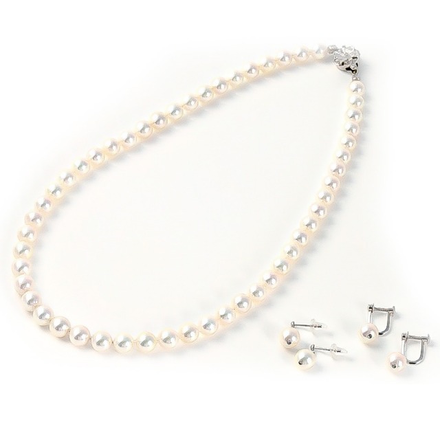 花珠 真珠 ネックレス パール 本真珠 パールネックレス フォーマル 冠  