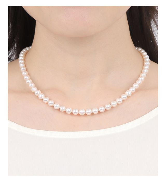 パール ネックレス レディース 淡水 真珠 無核 本真珠 6mm 6.5mm 淡水  