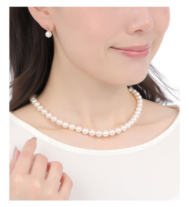 パール ネックレス レディース 淡水 真珠 無核 本真珠 ピアス  