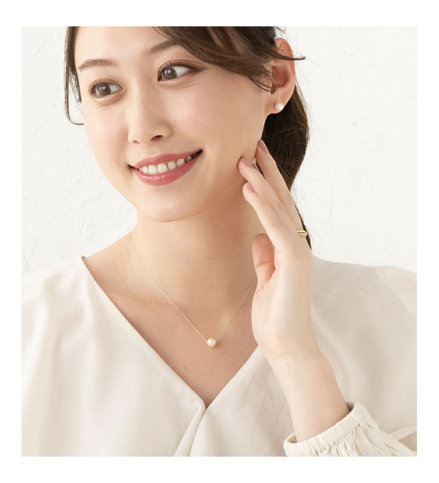 LKサロン 一粒パールネックレスPt850 7mm LKサロン 一粒パールネックレスPt850 7mm