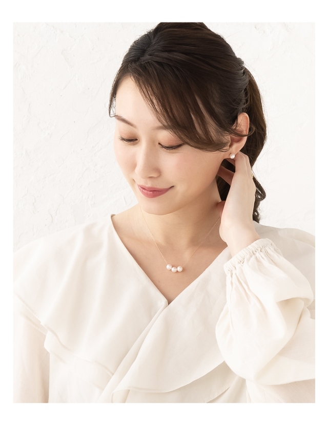 本真珠ネックレス PLUSTER K18 パール ネックレス 宇和島産 あこや本