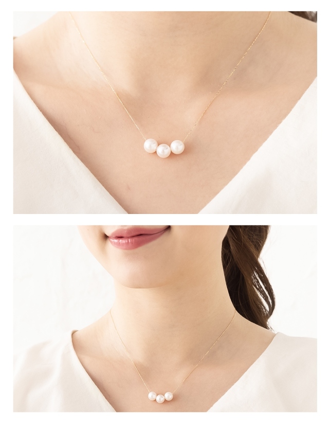 本真珠ネックレス PLUSTER K18 パール ネックレス 宇和島産 あこや本