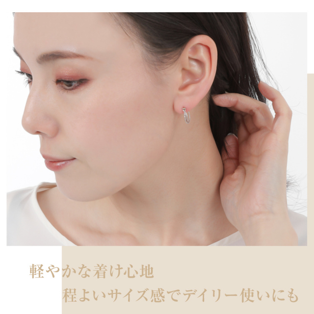 18金 フープ ピアス 幅3mm 外径25mm イエローゴールド ペア 2個（18金 