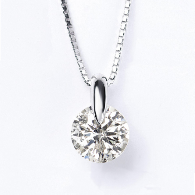 美品) 厳しかっ プラチナ 一粒ダイヤモンドネックレス 0.15ct 42cm 