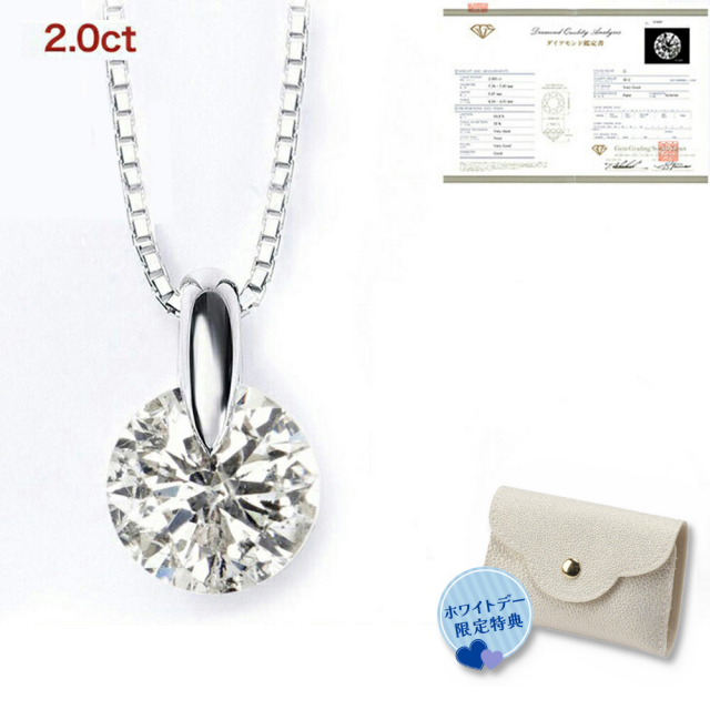 ダイヤモンド ネックレス レディース PLUSTER 鑑定書付き PT900