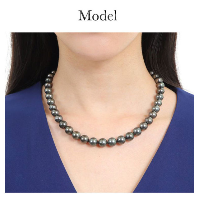 真珠 冠婚葬祭 ネックレス グレー 黒蝶真珠 パールネックレス 2点  