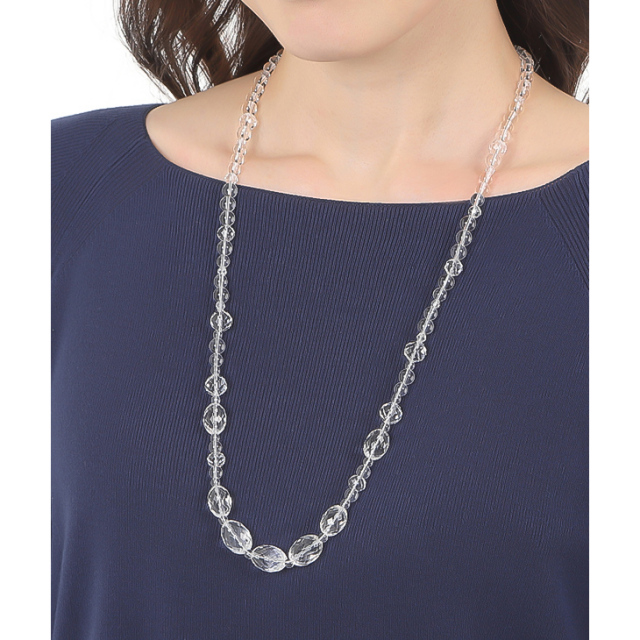 ネックレス レディース 水晶 ロングネックレス クリスタル 水晶  
