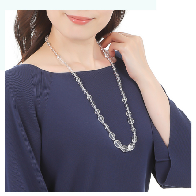 ネックレス レディース 水晶 ロングネックレス クリスタル 水晶  