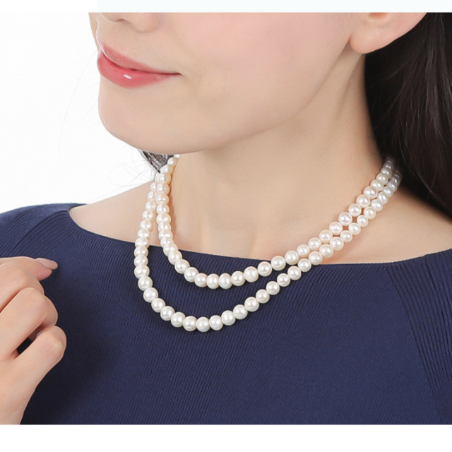 パール ネックレス 小粒 淡水パール 本真珠 レディース 真珠 ロング  