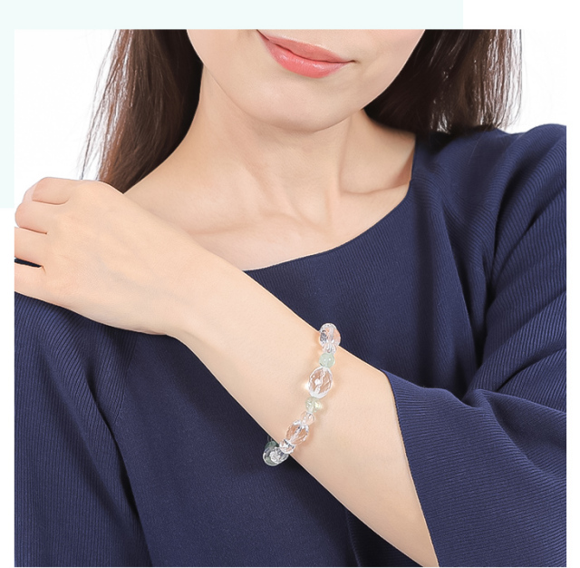 ブレスレット レディース 水晶 フローライト グリーン クリスタル 水晶  