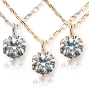 ダイヤモンド ネックレス レディース 一粒 K18 ダイヤネックレス 18金 ハート＆キューピット プチ ソリティア ピュア 0.13ct