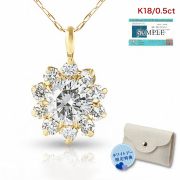 ダイヤモンド ネックレス レディース フラワー ダイヤネックレス 0.5ct 取巻き 18k K18 18金 ペンダント シンプル ダイヤ ジュエリー アクセサリー ギフト プレゼント 女性 誕生日 結婚記念日 妻 誕生日プレゼント 喜ぶ ホワイトデー