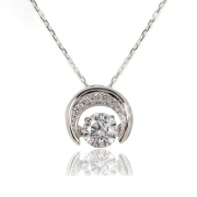 ダンシングストーンネックレス キュービックジルコニア H&C ハート＆キューピッド ジルコニア ネックレス レディース ペンダント クロスフォー ムーン