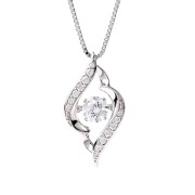 ダンシングストーンネックレス キュービックジルコニア H&C ハート＆キューピッド ジルコニア ネックレス レディース ペンダント クロスフォー エレガント ギフト