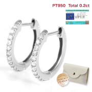 ピアス レディース フープピアス ダイヤモンド プラチナ Pt950 ダイヤモンドピアス プラチナピアス ダイヤ 0.2ct 女性 誕生日 妻 ジュエリー アクセサリー 記念日 プレゼント ギフト