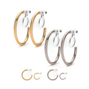 イヤリング フープ 金属アレルギー 樹脂 ノンホールピアス アレルギーフリー シンプル 痛くない