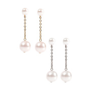 金属アレルギー アレルギーフリー ピアス レディース チタン チタンピアス バックキャッチ パール ロング 揺れる ロングピアス バックチャーム